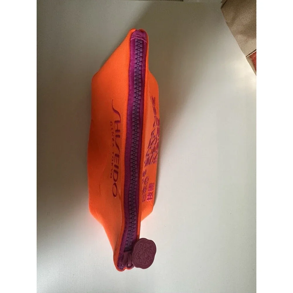Shiseido Ginza Tokyo Cosmetic Bag Set- Neon Orange & Gold Pouches